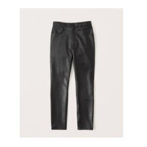 Abercrombie Women's Vegan Leather Skinny Pants, Black, 25 REG
